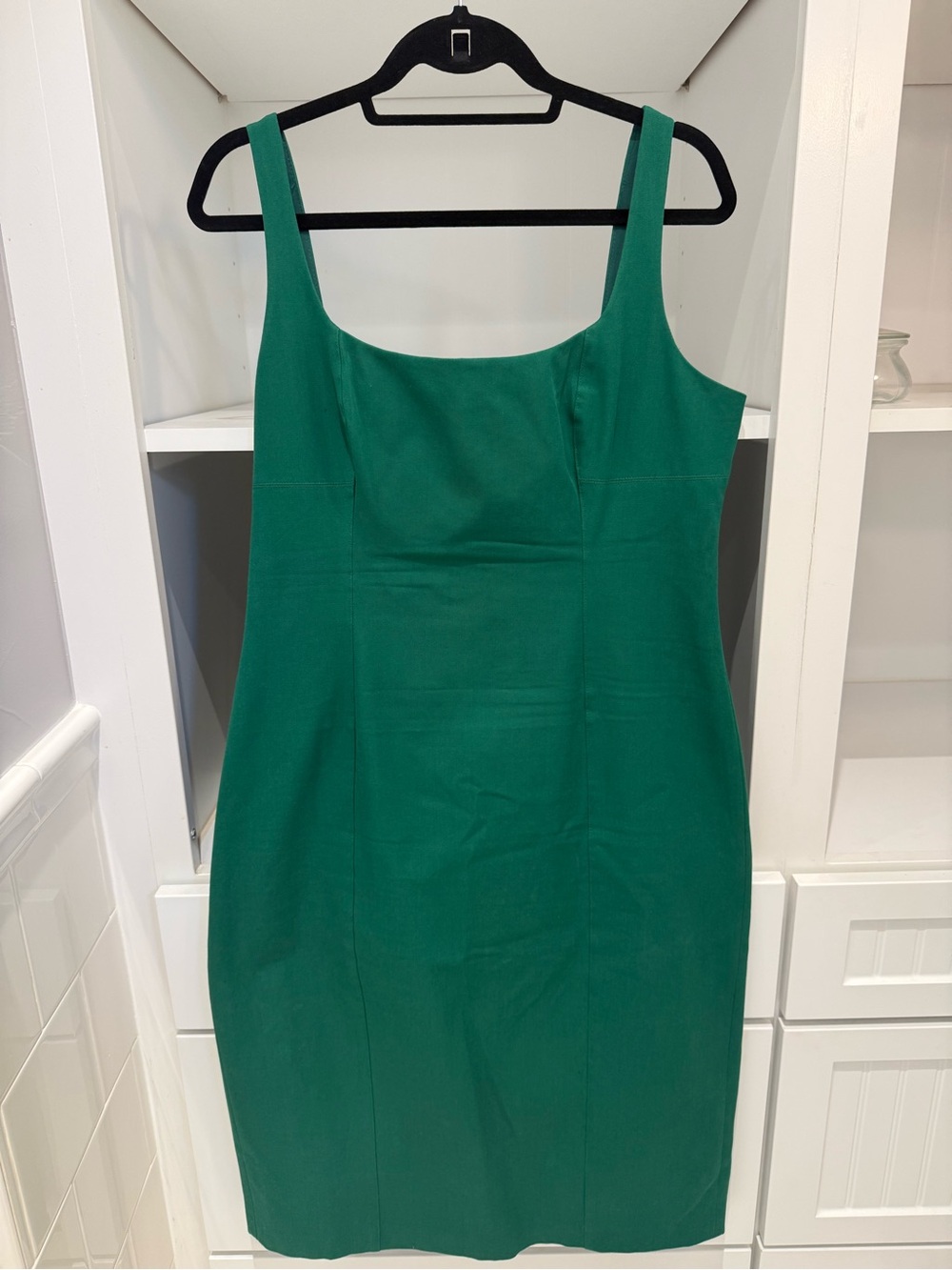 Banana Republic Emerald Green Square-Neck Midi Dress